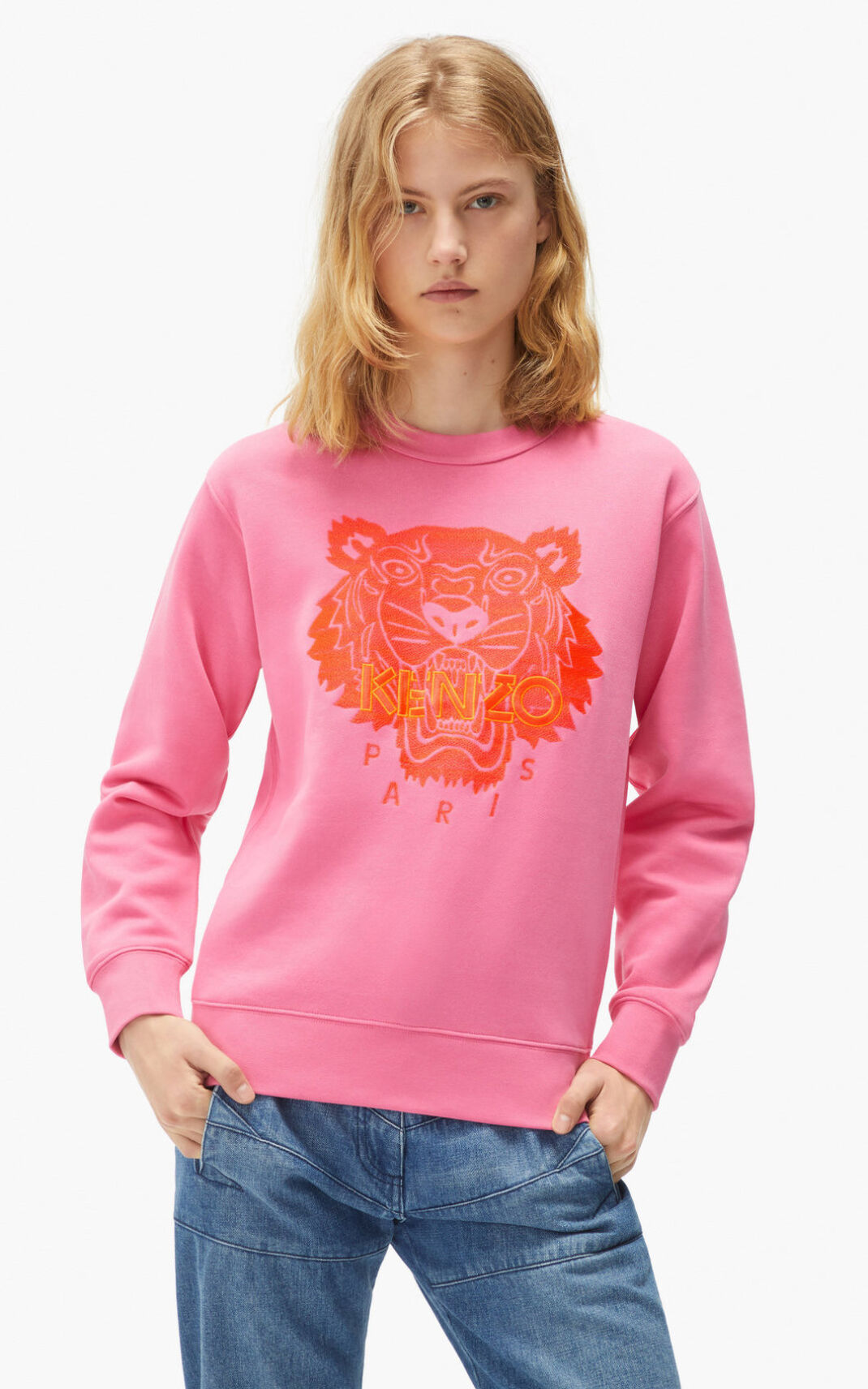 Kenzo Tiger Sweatshirt Pink For Womens 4325APYCT